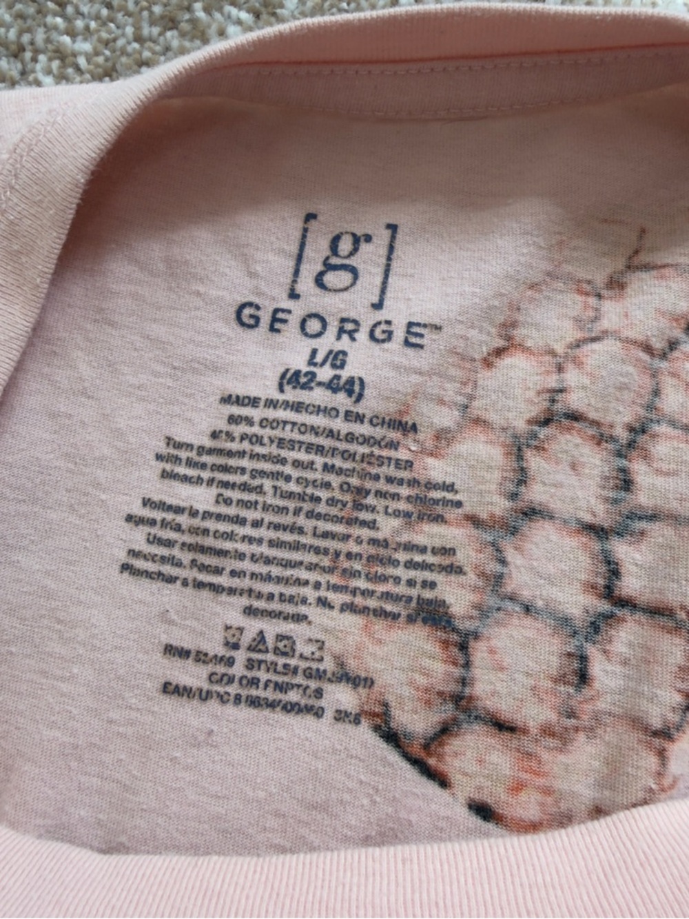 4/$20 George Pineapple Graphic Tee Pink L Tropical Beachy Y2K Casual - Picture 4 of 7